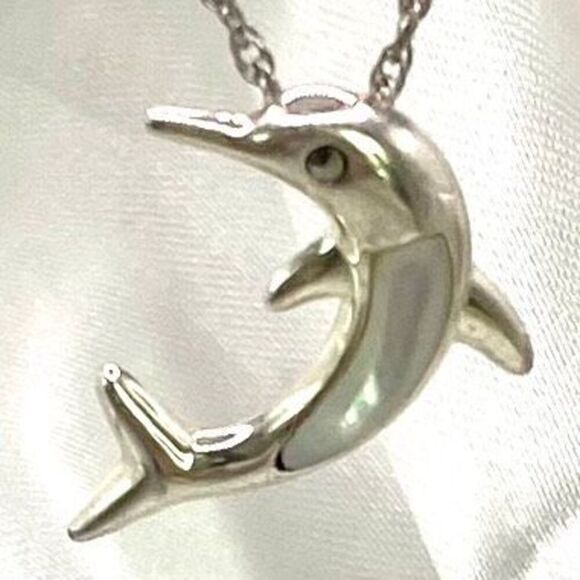 APP Sterling Silver Dolphin Necklace - Picture 3 of 9